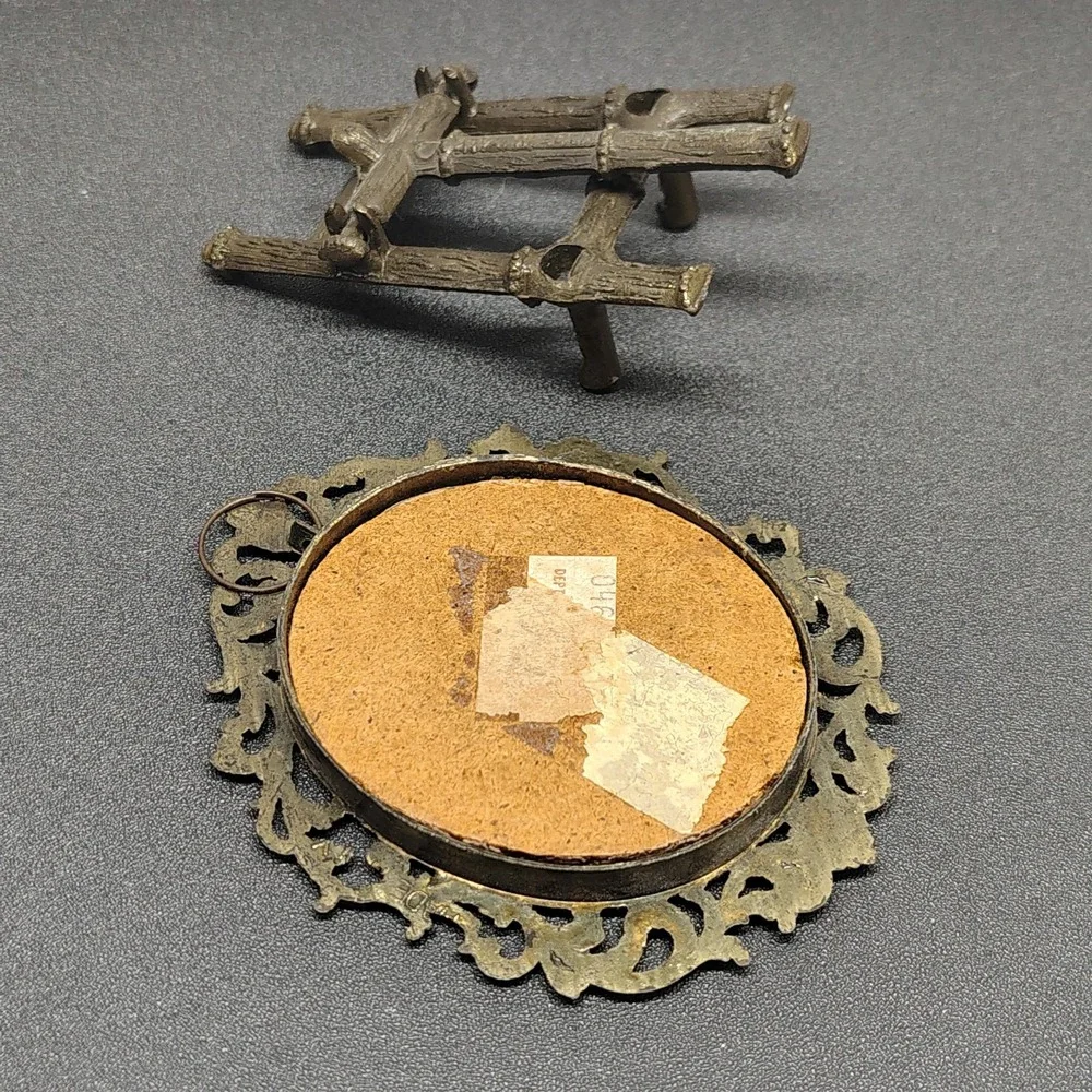 Vintage Mini picture frame Filigree With Easel